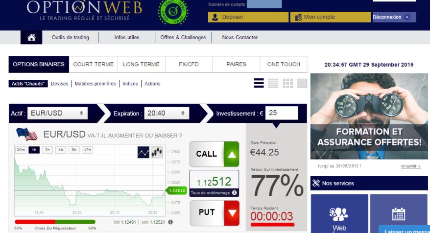 trading en ligne option binaire pirkimo galimybės sandėlyje