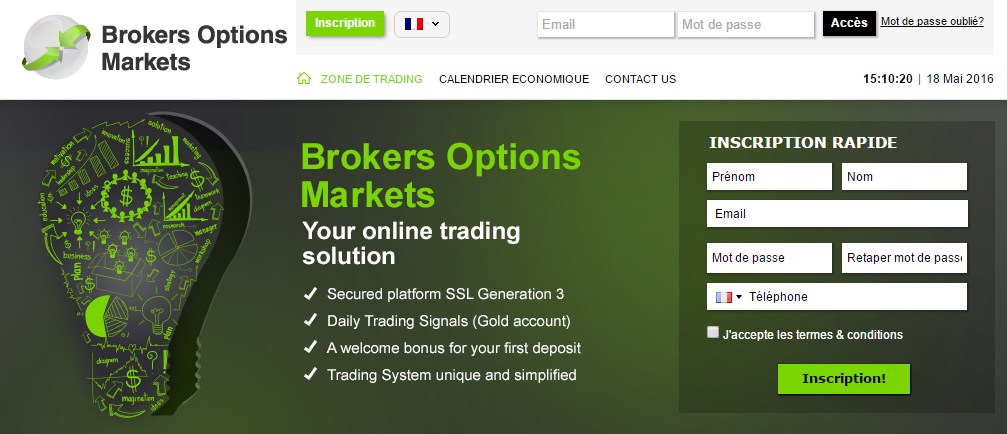 Brokers Options Markets